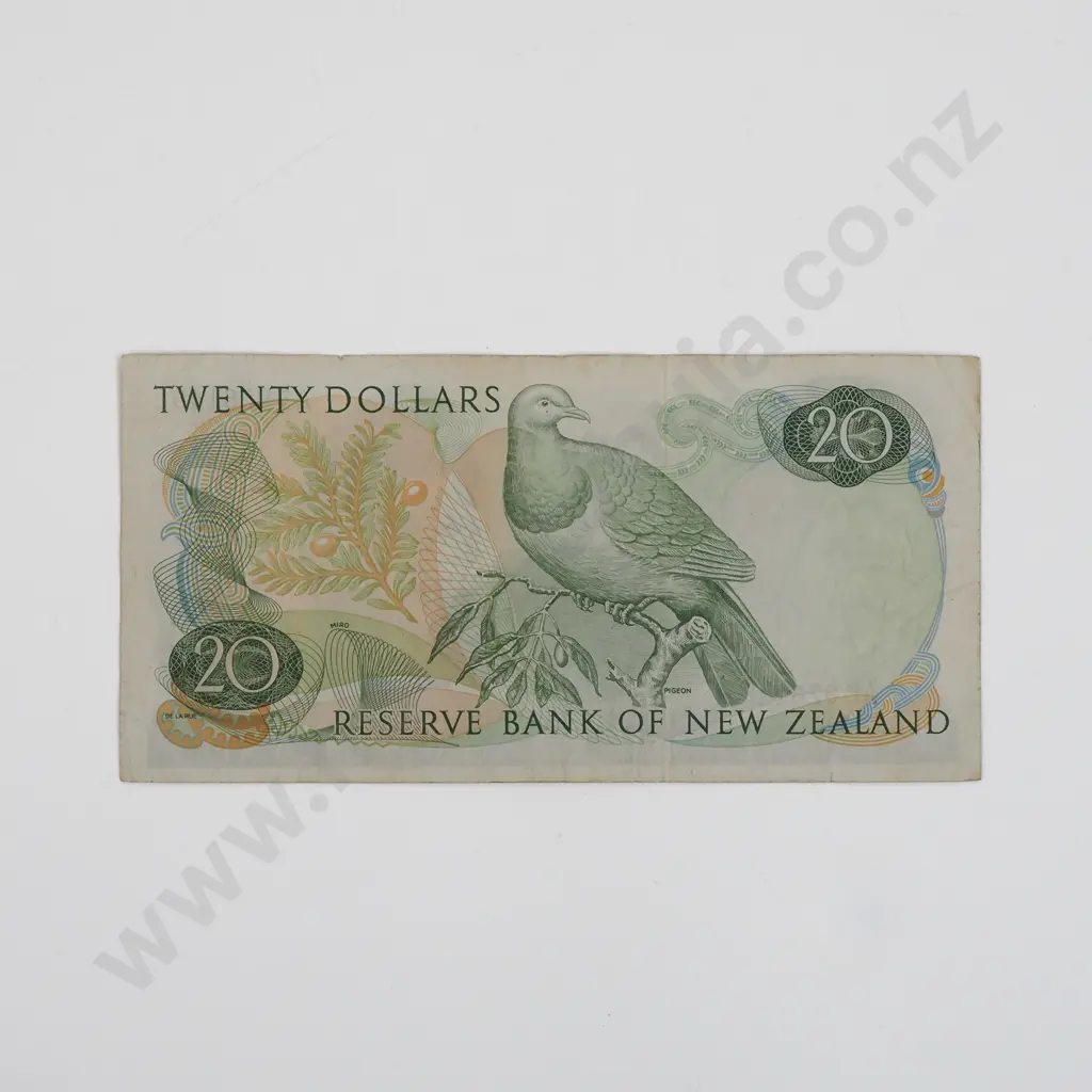 New Zealand Twenty Dollar Wilks Banknote - First Prefix VF CV $350 Image 1++