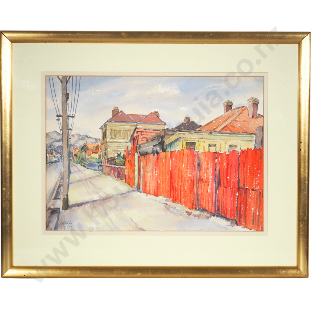 Rudolf Gopas: Red Ramshackle Fence in Sydenham (1953) Image 1++