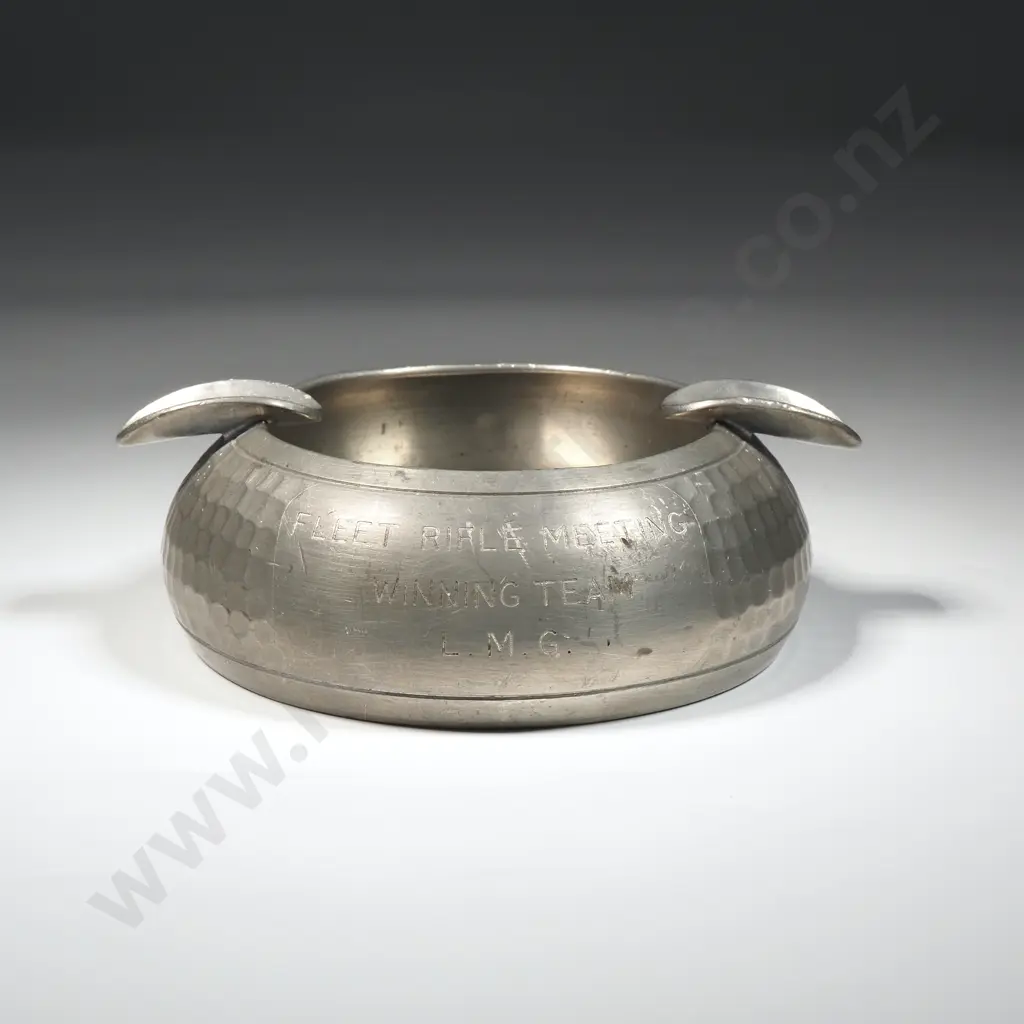 Feet Rifle Meeting LMG Winning Team Pewter Ash Tray 1958 - Far East Station Image 1++