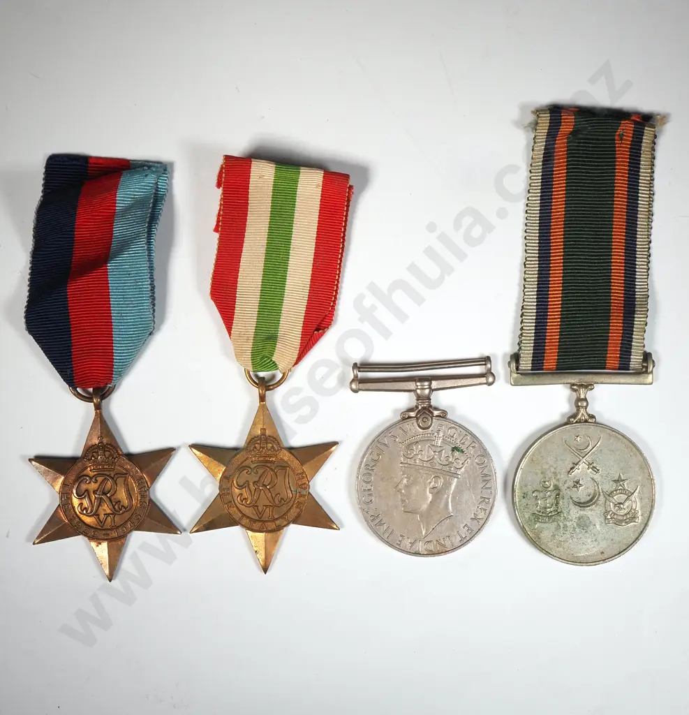 WW2 Indian Medal Group w Pakistan Airforce Medal Image 1++