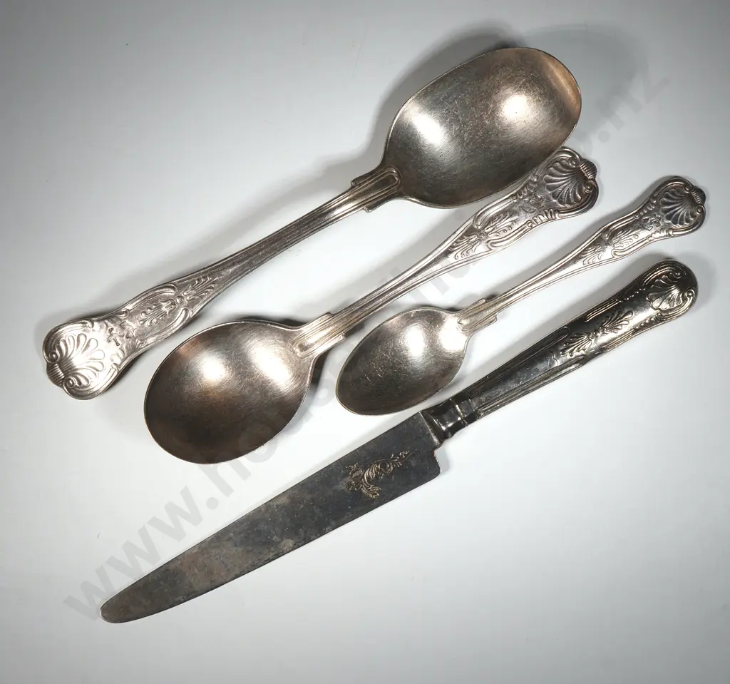 Four WWII S/P USA Naval Cutlery. Image 1++