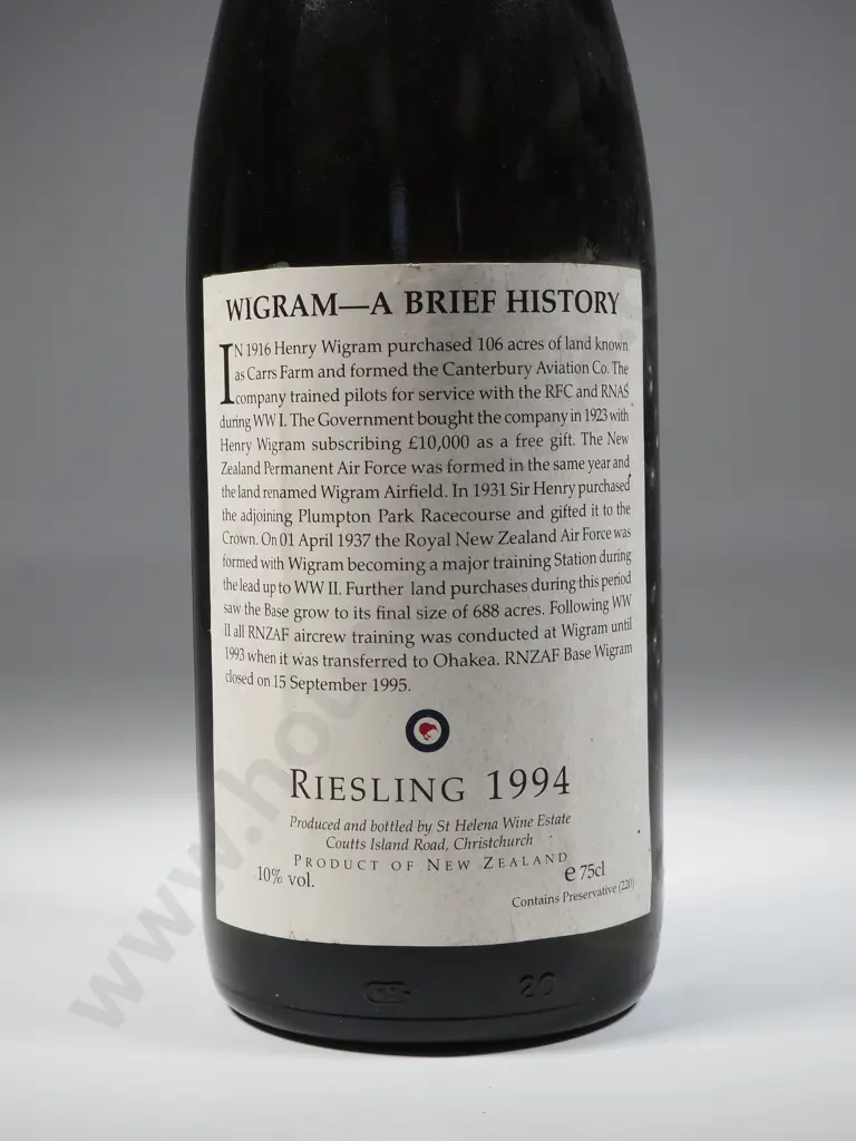 1995 Wigram Airforce Commemorative Rieseling  Image 1++