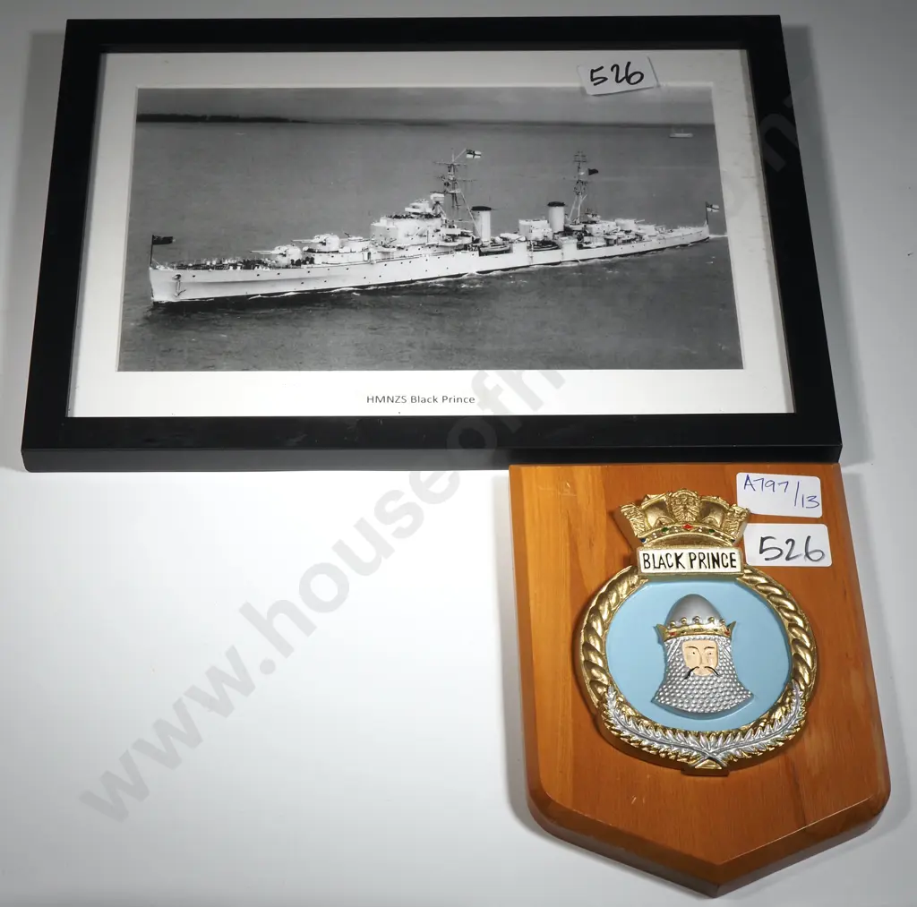 HMNZS Black Prince Wall Hanging Plaque  & Framed Photograph Image 1++