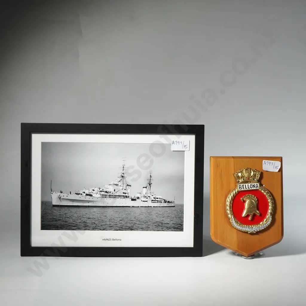 HMNZS Ballona Wall Hanging Plaque  & Framed Photograph Image 1++