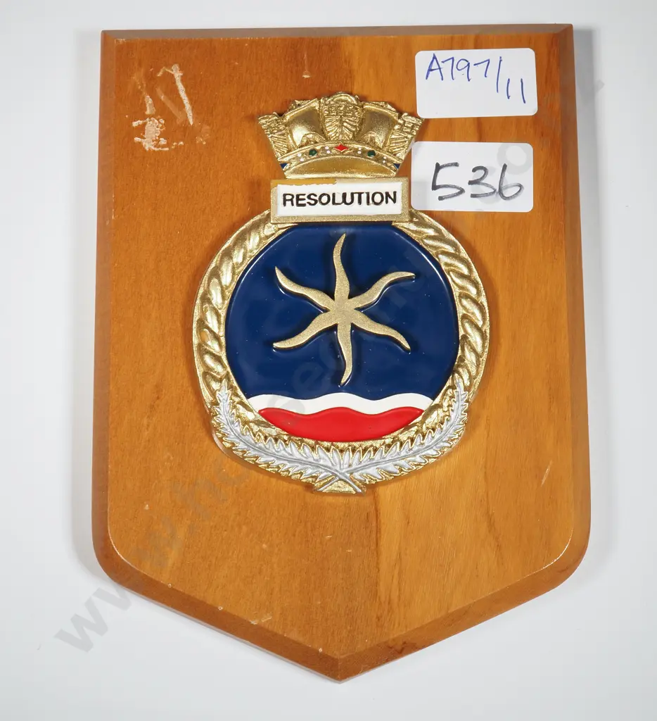 HMNZS Resolution Wall Hanging Plaque  Image 1++