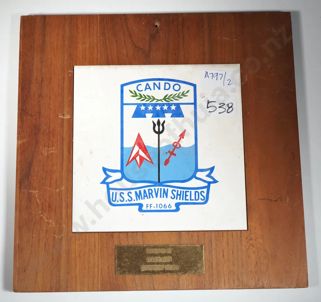 USS Marvin Shields Wall Hanging Plaque  Image 1++
