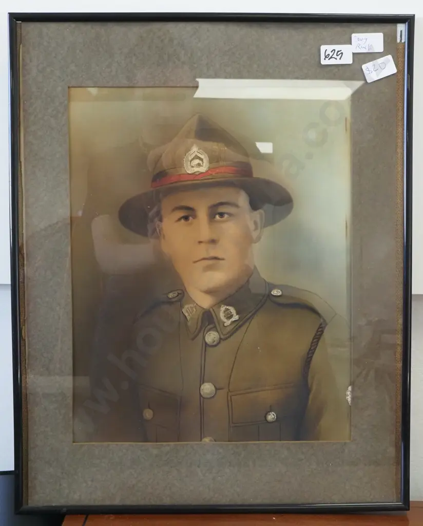Coloured  Photo Of An Unknown WW1 Soldier In New Zealand  Uniform. Image 1++