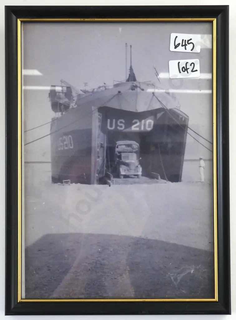 Two Photographs Featuring a Military Vehicle Driven By Robert Howard McWhinney - Landing & River Crossing, Italy. Image 1++