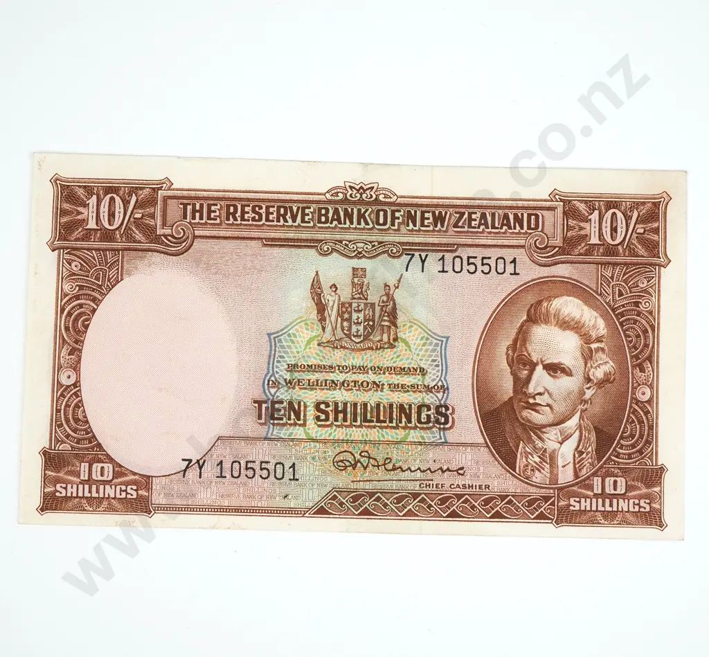 Ten Shilling Fleming Banknote - 7Y Prefix - AUNC  Image 1++
