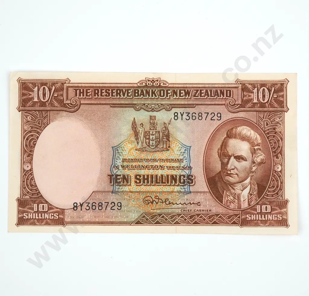 Ten Shilling Fleming Banknote - Last Prefix - AUNC CV $200 Image 1++