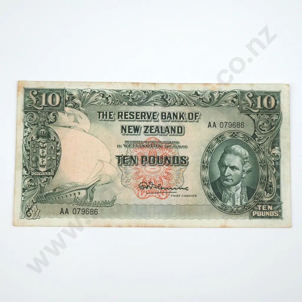 Ten Pound Fleming Banknote - Prefix AA (Without Security Thread) Fine CV $370 Image 1++