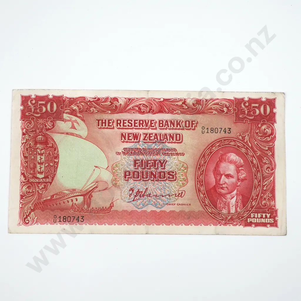 Fifty Pound Hanna Banknote - VF CV $5000 Image 1++