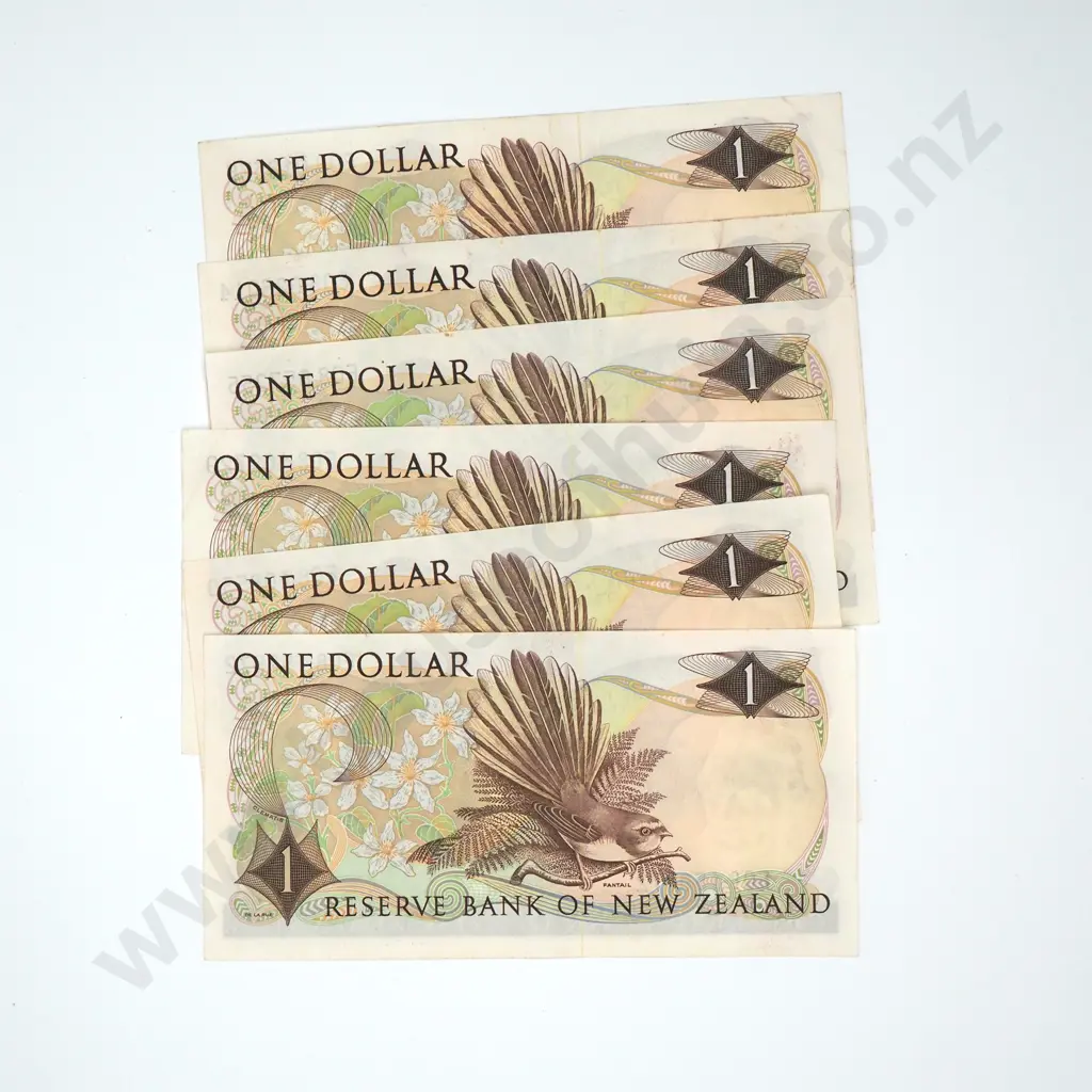 Six One Dollar Wilks Banknotes - E08 Prefix  Image 1++