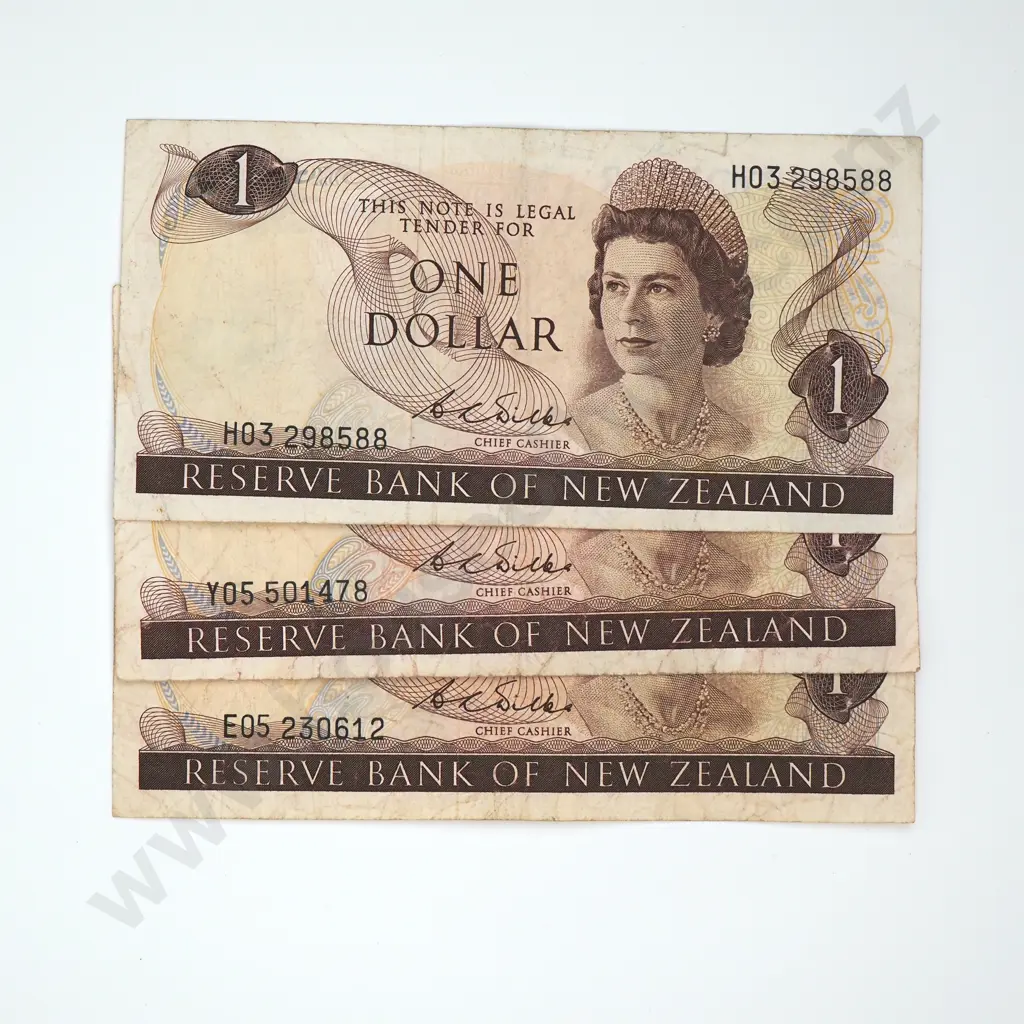 Three One Dollar Wilks Banknotes - Average Condition  Image 1++