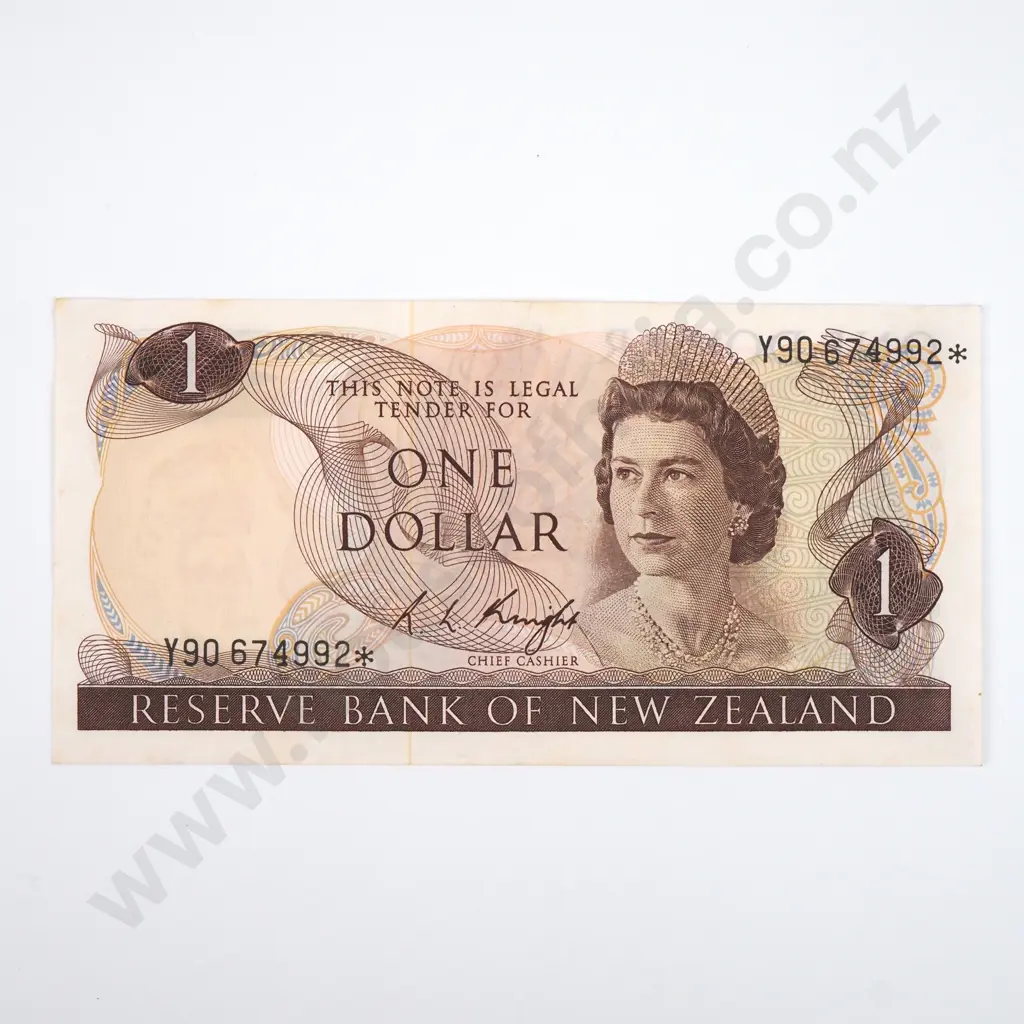 One Dollar Knight Star Banknote - Prefix Y90 - AUNC CV $250 Image 1++