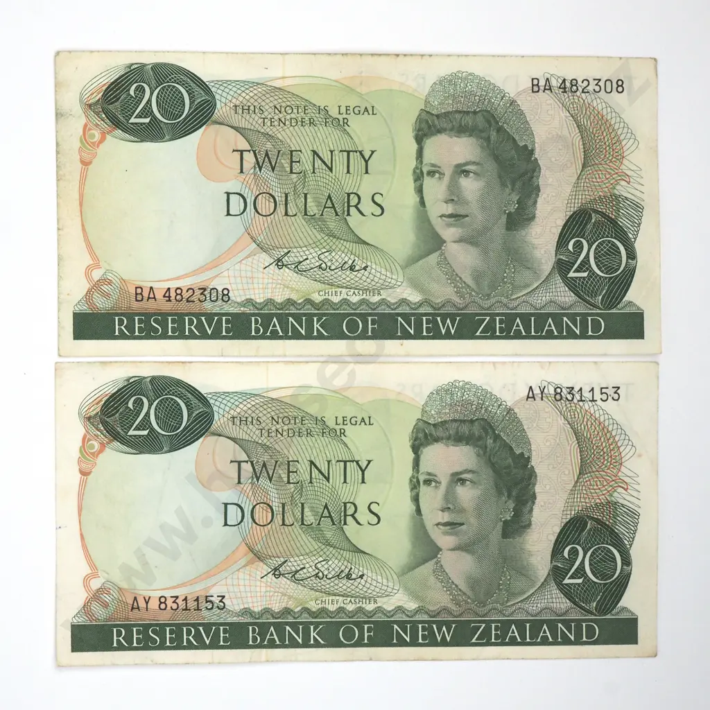 Two Twenty Dollar Wilks Banknotes - Two Prefix - F Total CV $120 Image 1++