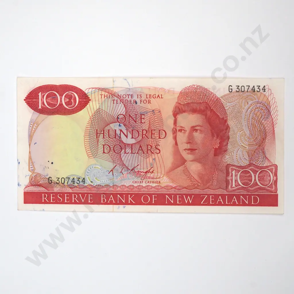 One Hundred Dollar Knight Banknote - Ink Marks - F CV $500  Image 1++