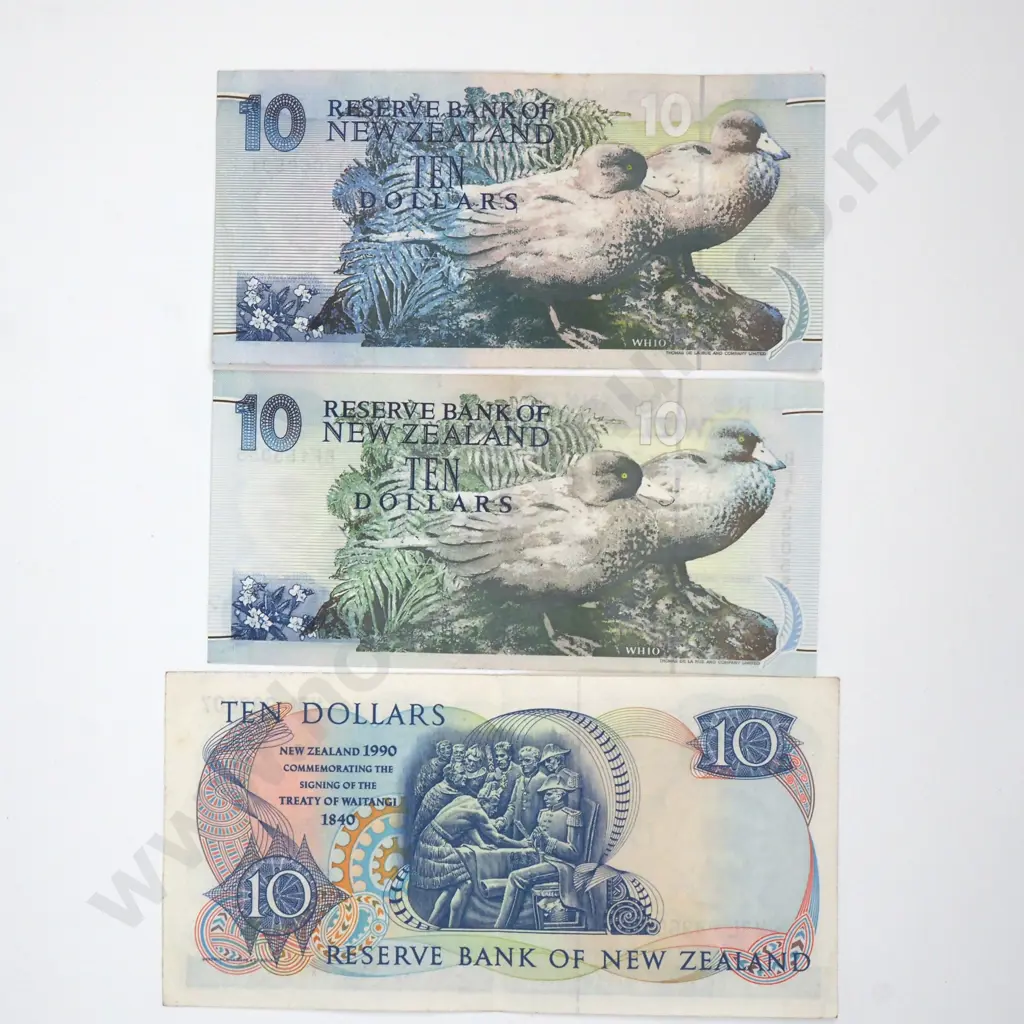 Three New Zealand Ten Dollar Brash Banknotes  Image 1++