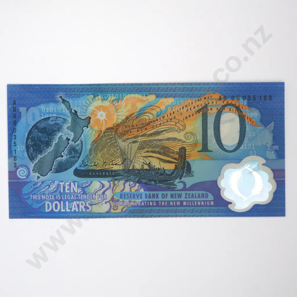 Ten Dollar Brash 2000 Banknote - AB Prefix - CV $55  Image 1++