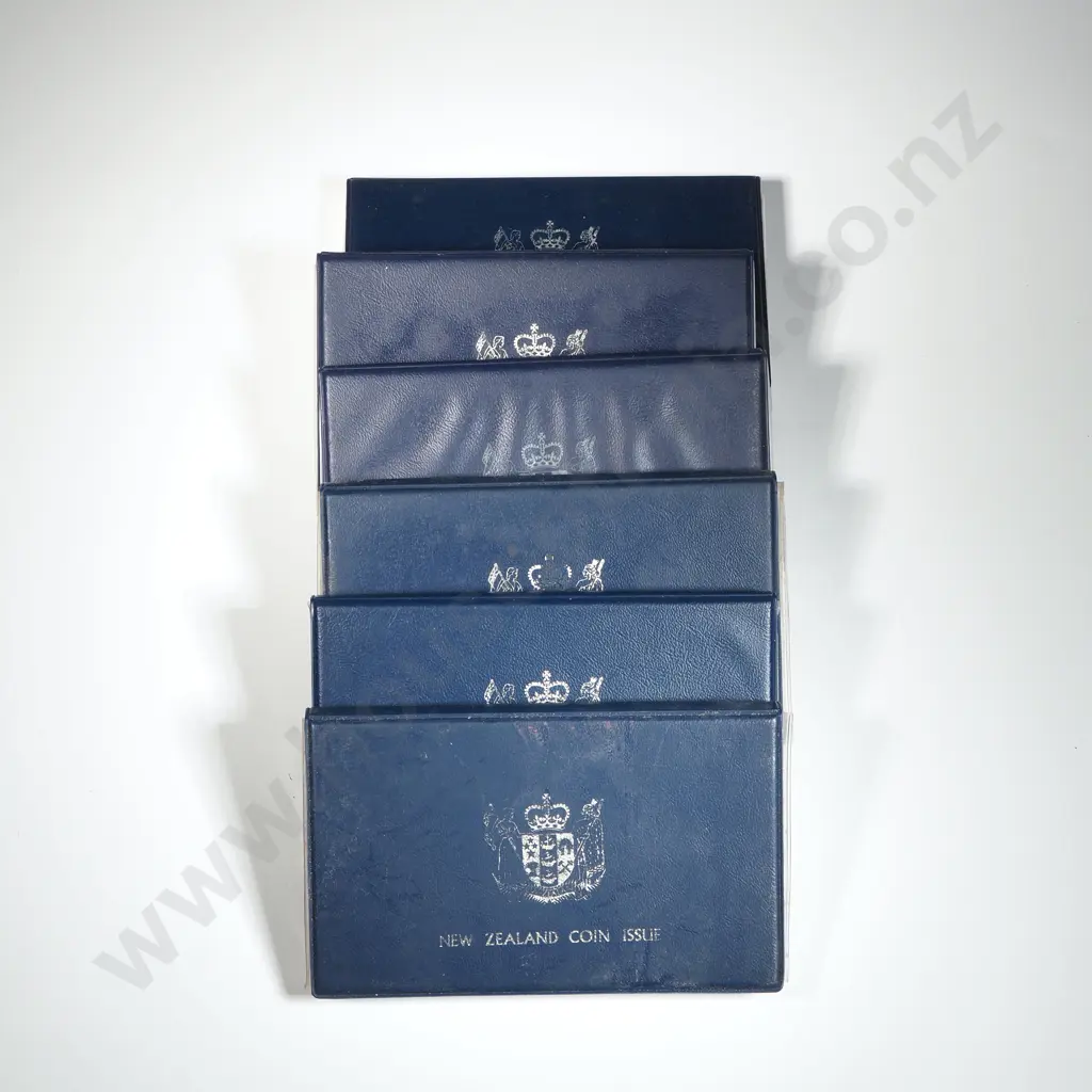 Six New Zealand Proof Coin Sets - Cupro Nickel  Image 1++