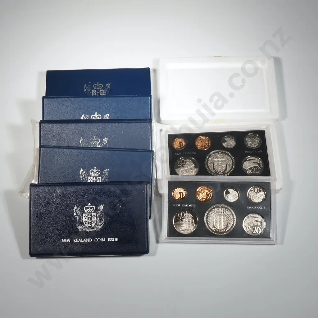 Seven New Zealand Proof Coin Sets - Cupro Nickel  Image 1++