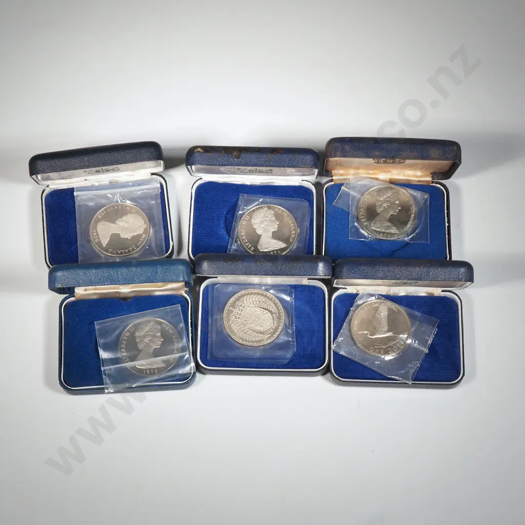 Six Proof New Zealand One Dollar Coins  Image 1++