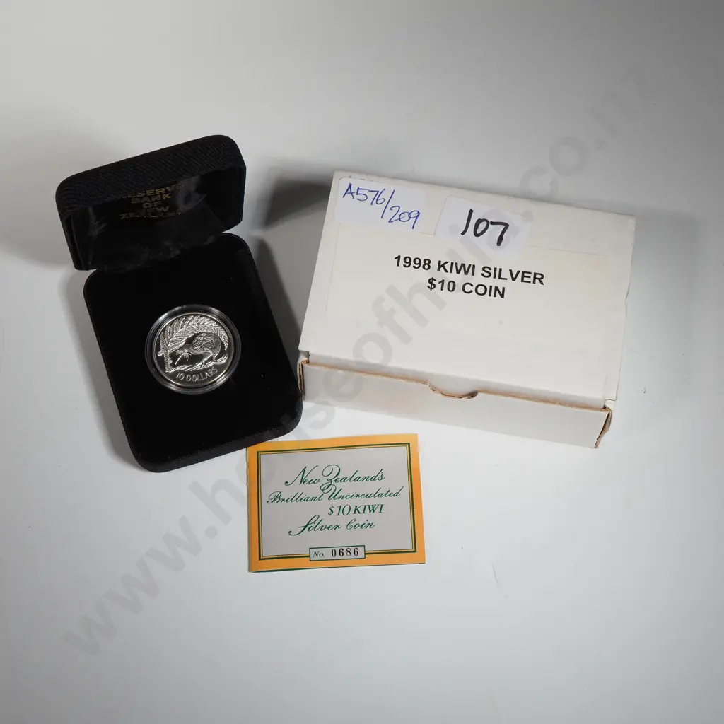 1998 New Zealand Silver Half Ounce Proof Coin  Image 1++