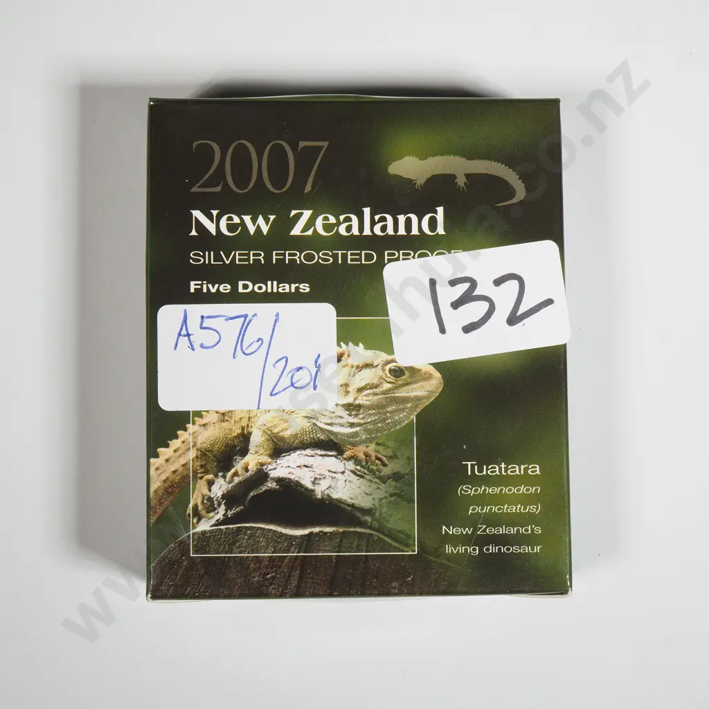 2007 New Zealand SIlver Proof Five Dollar Coin  Image 1++