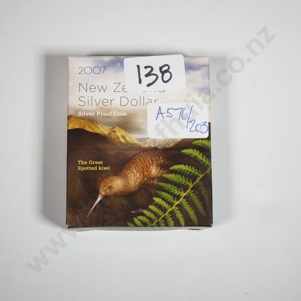 2007 New Zealand Silver Proof Dollar Coin  Image 1++