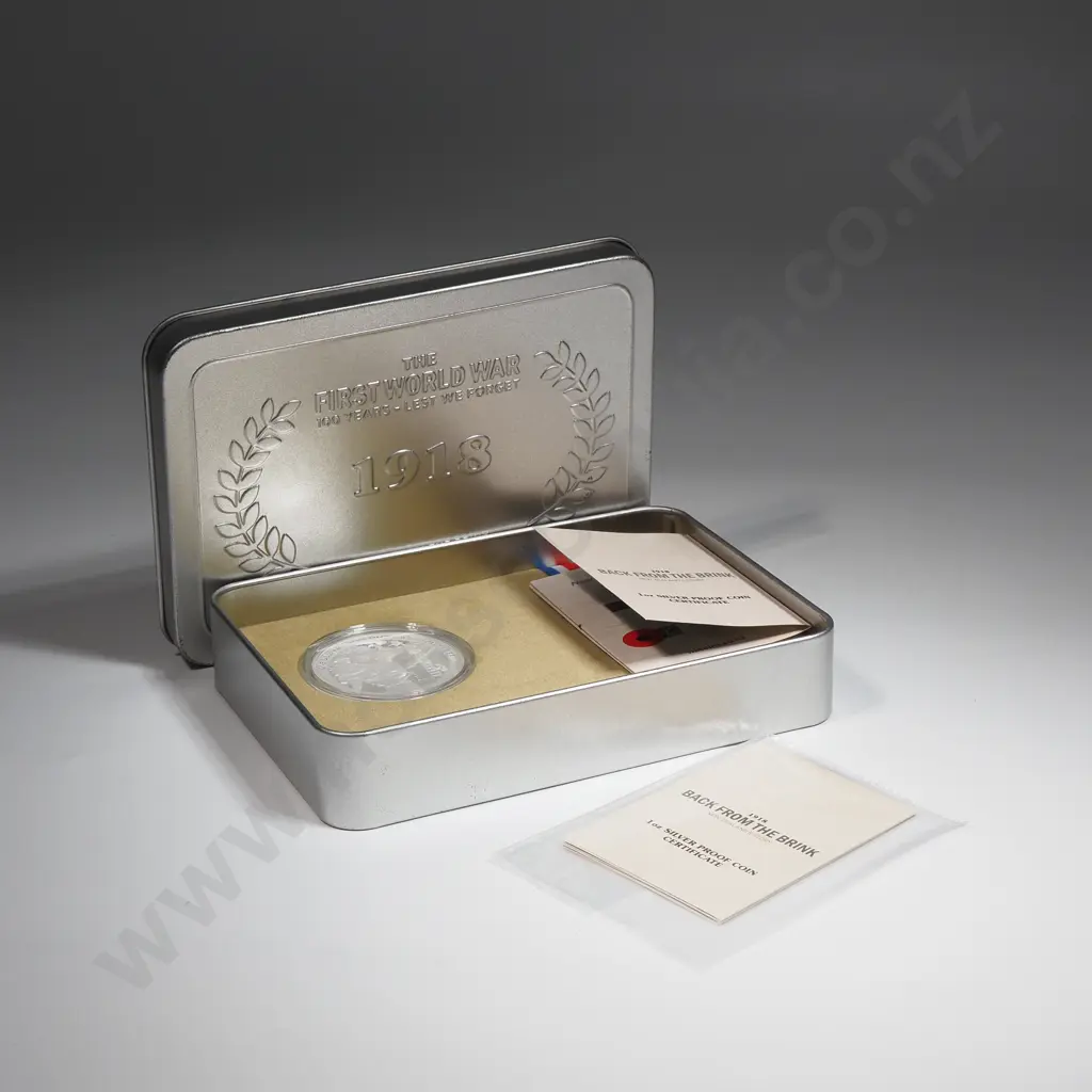 1918-2018 New Zealand Back from the Bring Silver Ounce Coin  Image 1++