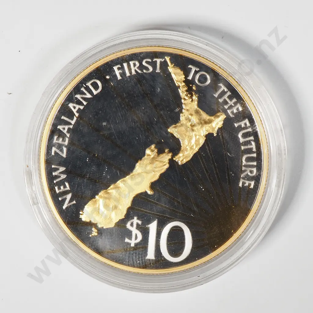 2000 New Zealand Millennium $10 Silver Proof Coin - No Case  Image 1++