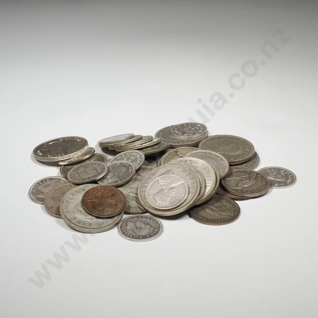 142.1 Grams of New Zealand 50% Silver Coinage  Image 1++