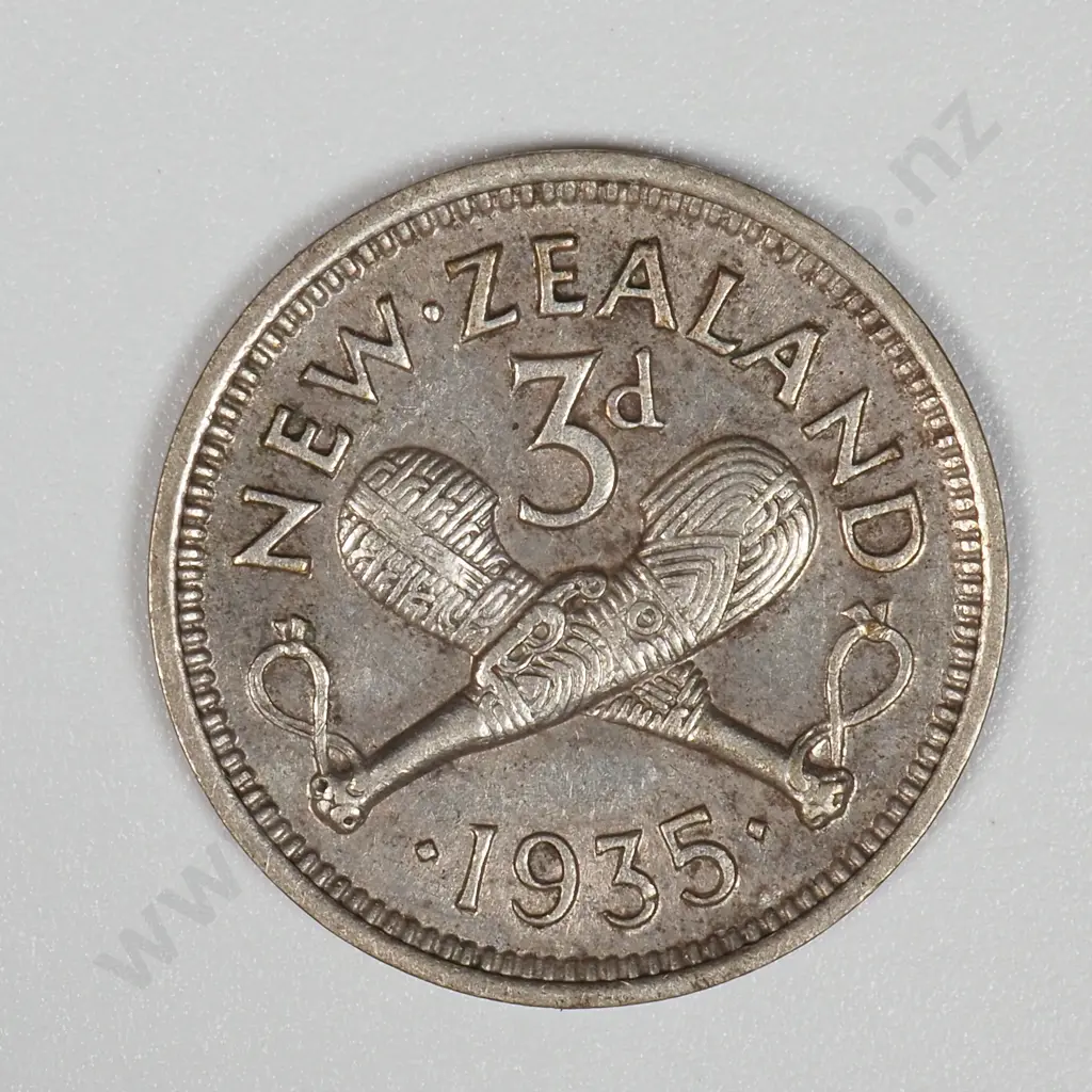 1935 New Zealand Threepence - Better Grade  Image 1++