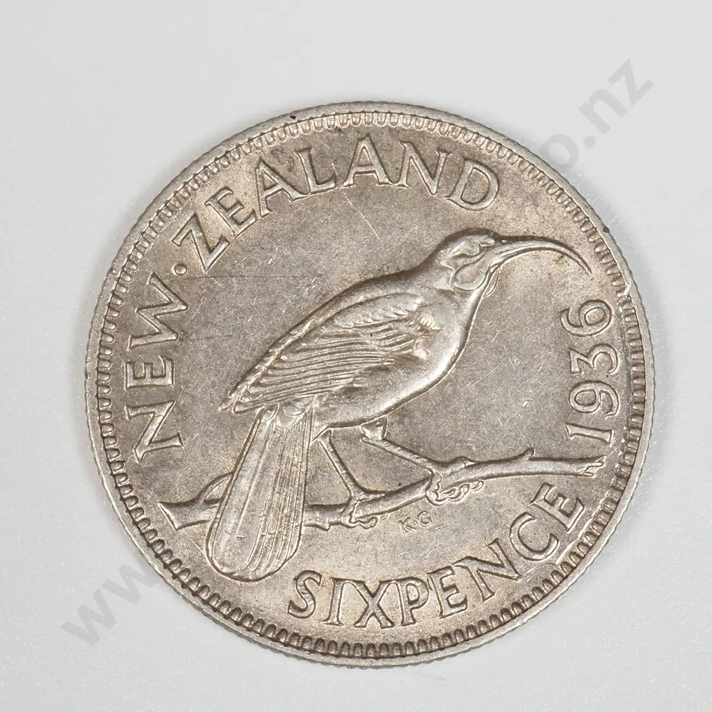 1936 New Zealand Sixpence - Better Grade  Image 1++