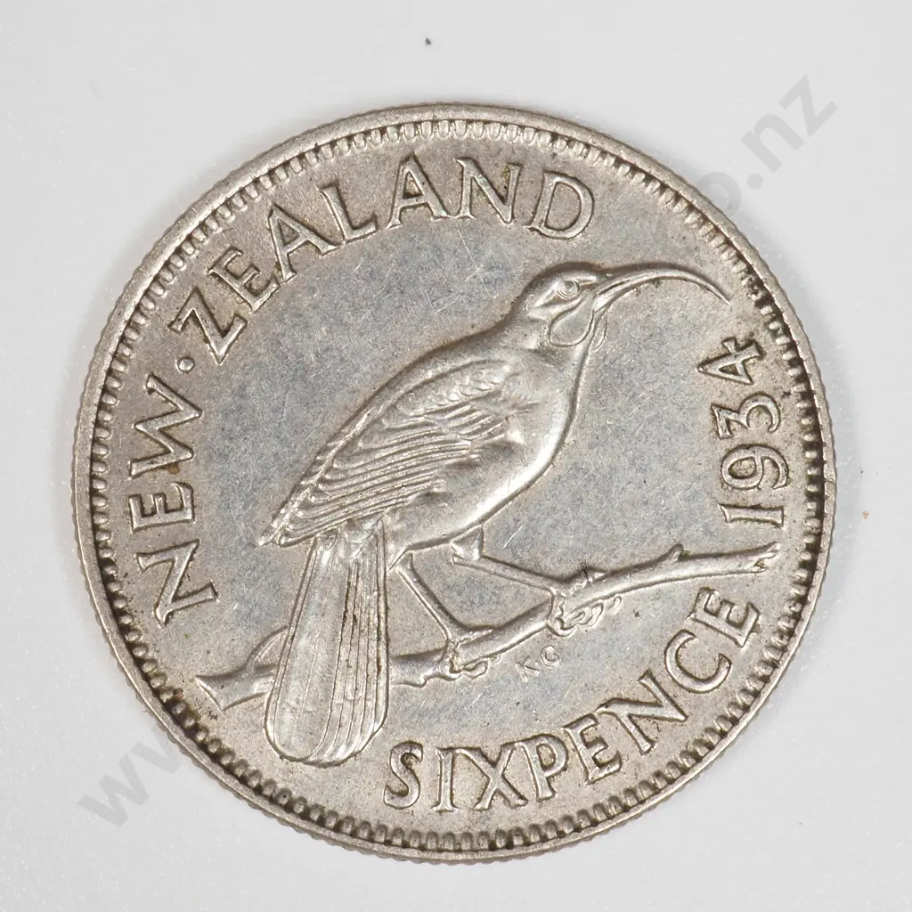 1934 New Zealand Sixpence - Better Grade  Image 1++