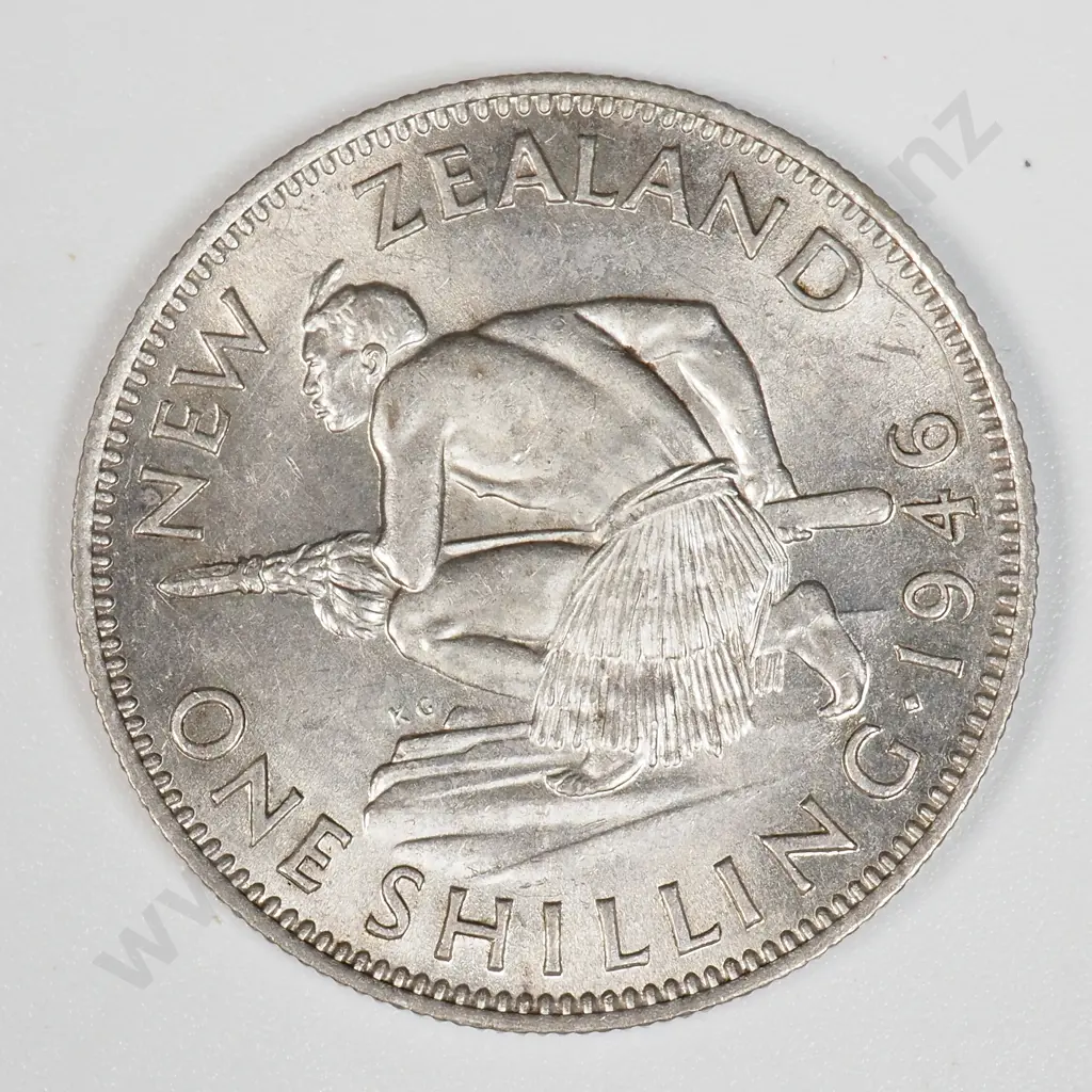 1946 New Zealand One Shilling Coin - Better Grade  Image 1++