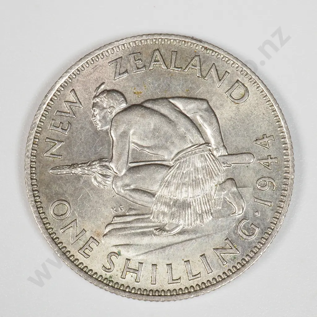 1944 New Zealand One Shilling Coin - Better Grade  Image 1++