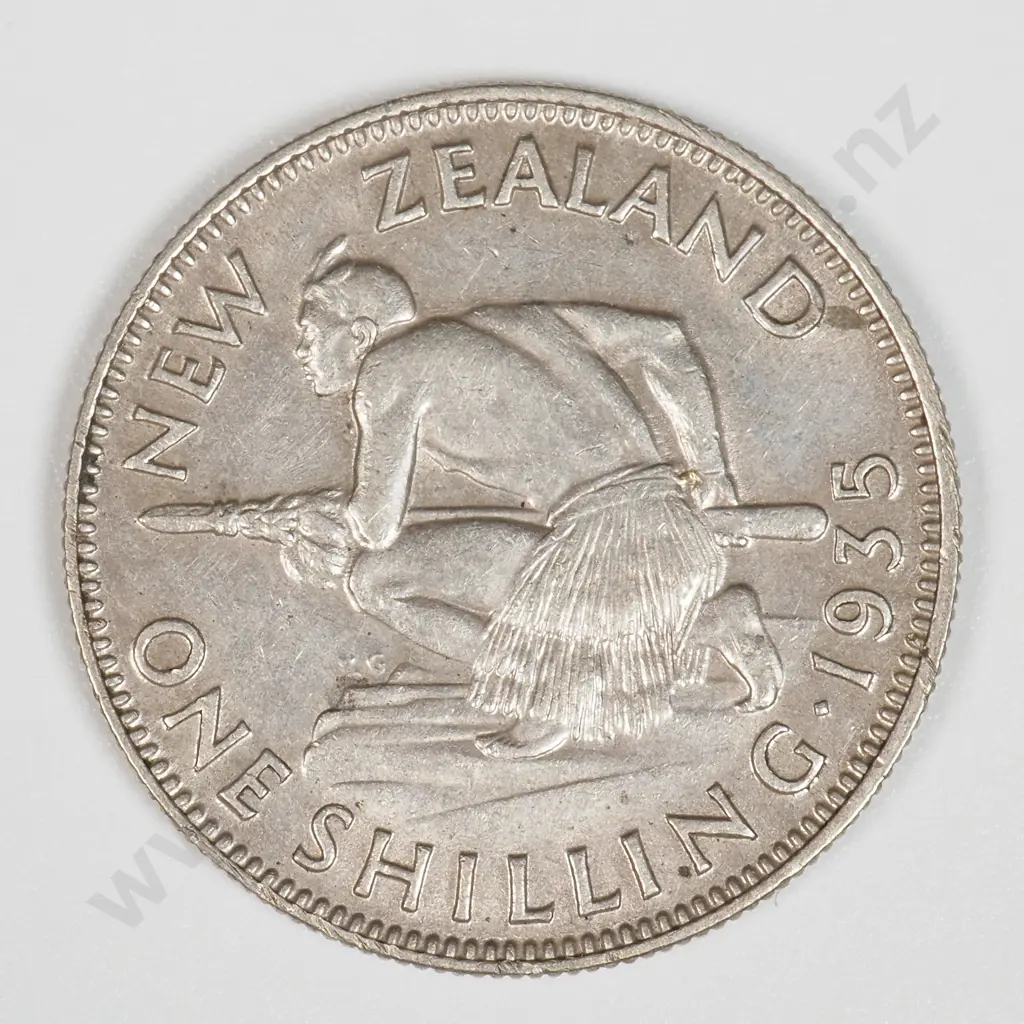 1935 New Zealand One Shilling Coin - Better Grade  Image 1++