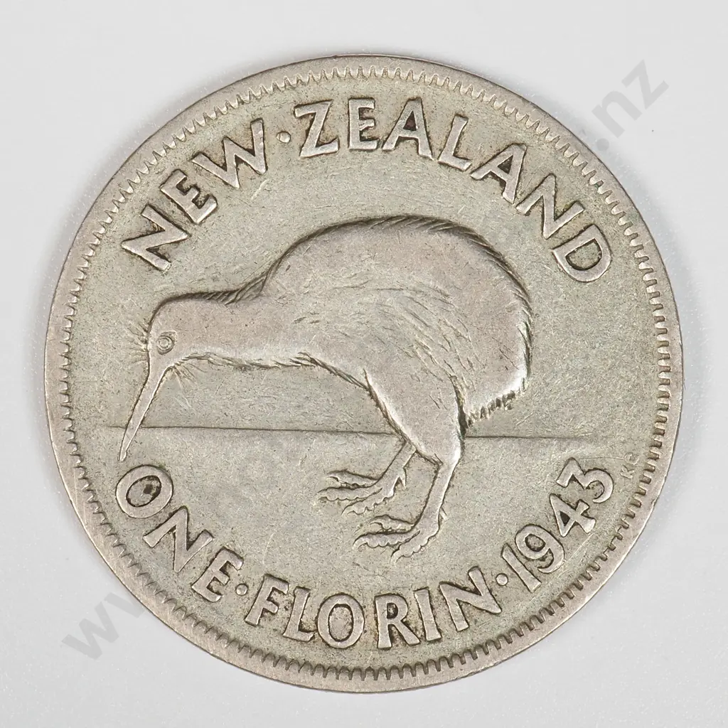 1943 New Zealand Florin - Better Grade Image 1++