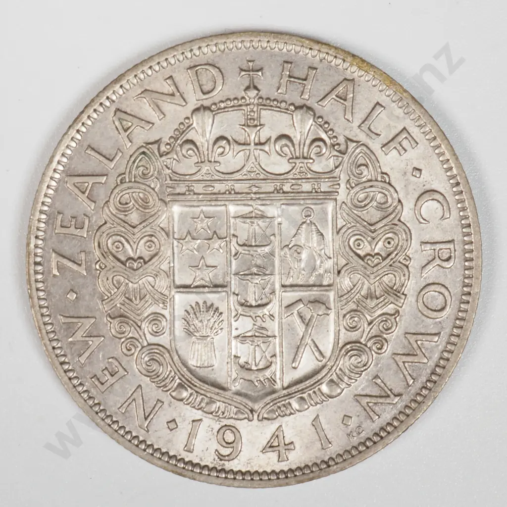1941 New Zealand Half Crown - Better Grade  Image 1++