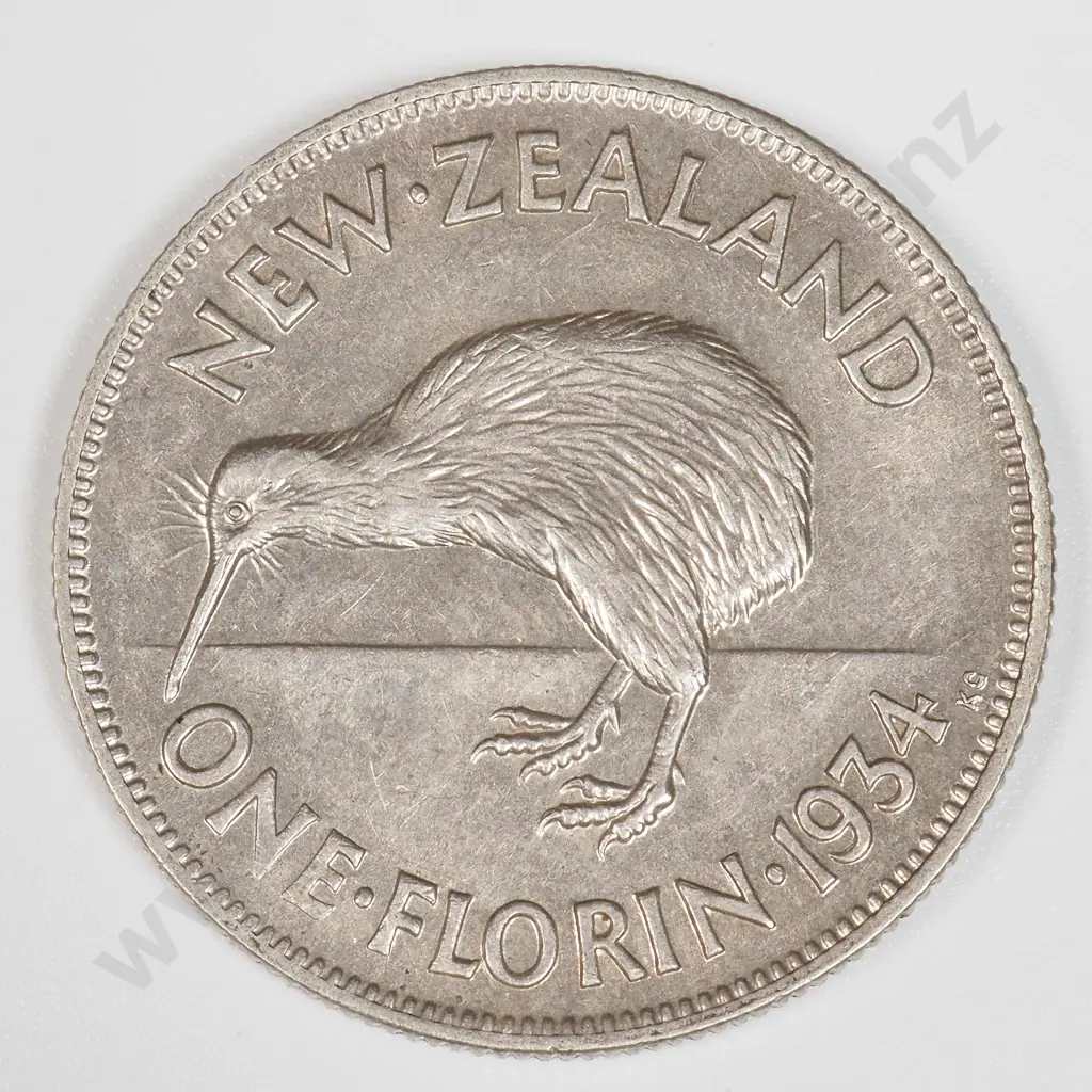 1934 New Zealand Florin - Better Grade Image 1++
