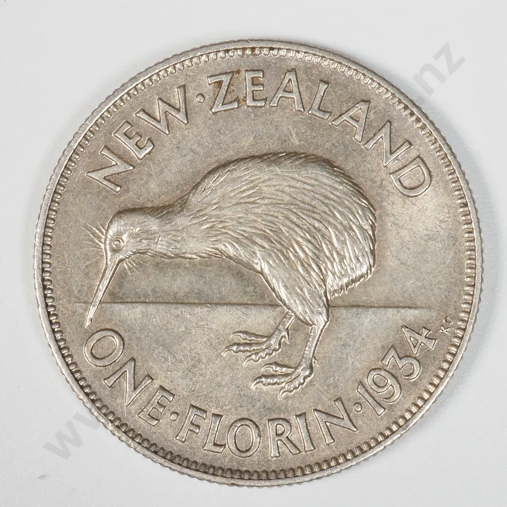 1934 New Zealand Florin - Better Grade Image 1++