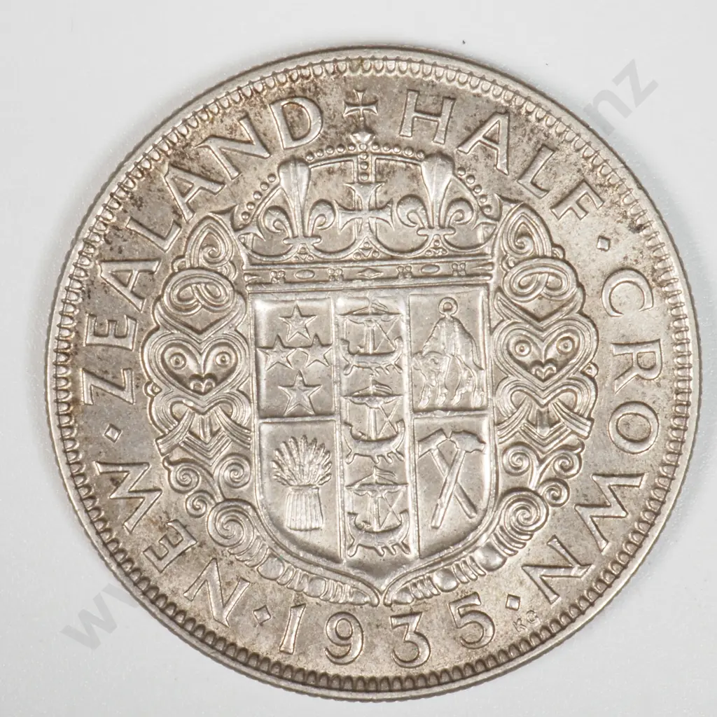 1935 New Zealand Half Crown - Better Grade  Image 1++