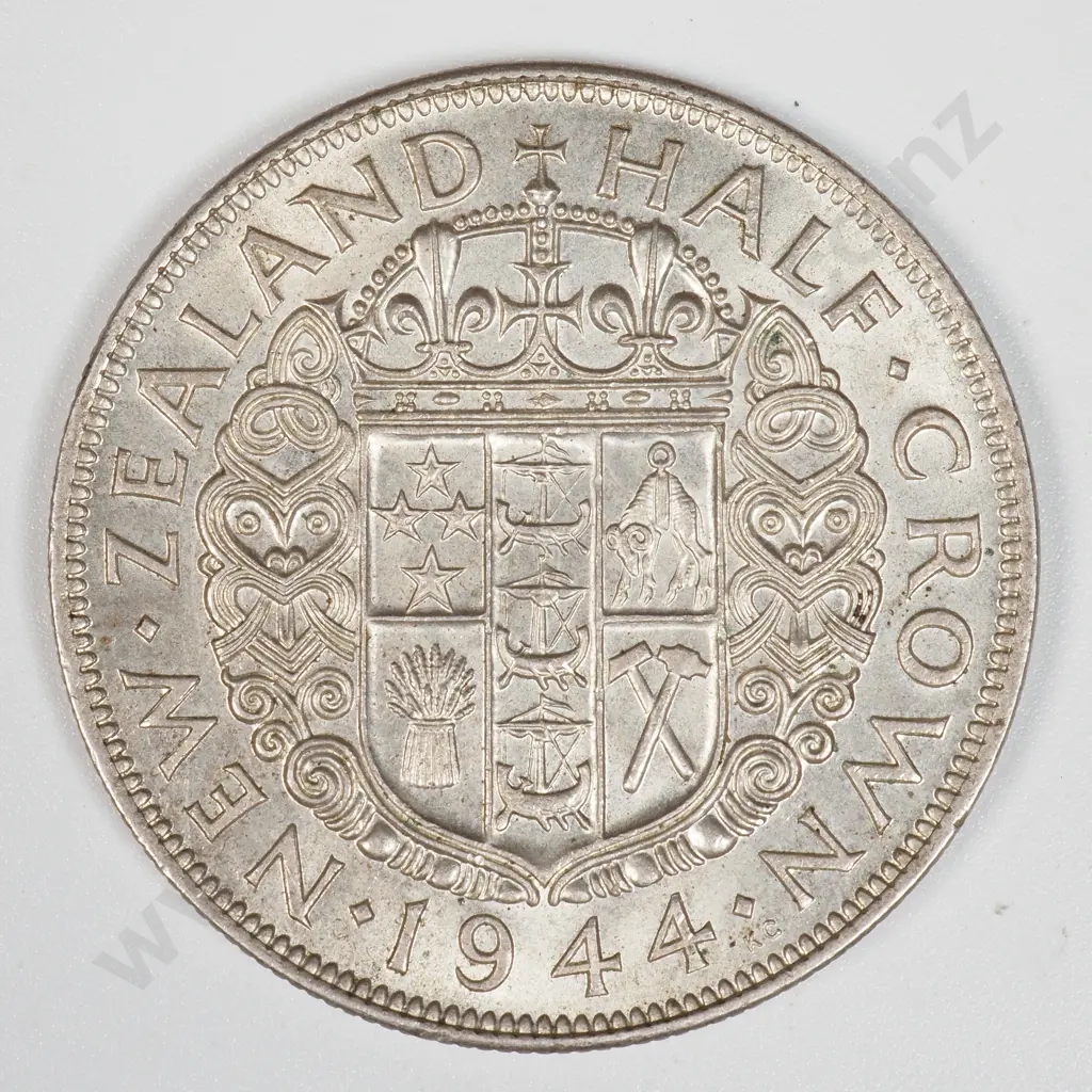 1944 New Zealand Half Crown - Better Grade  Image 1++