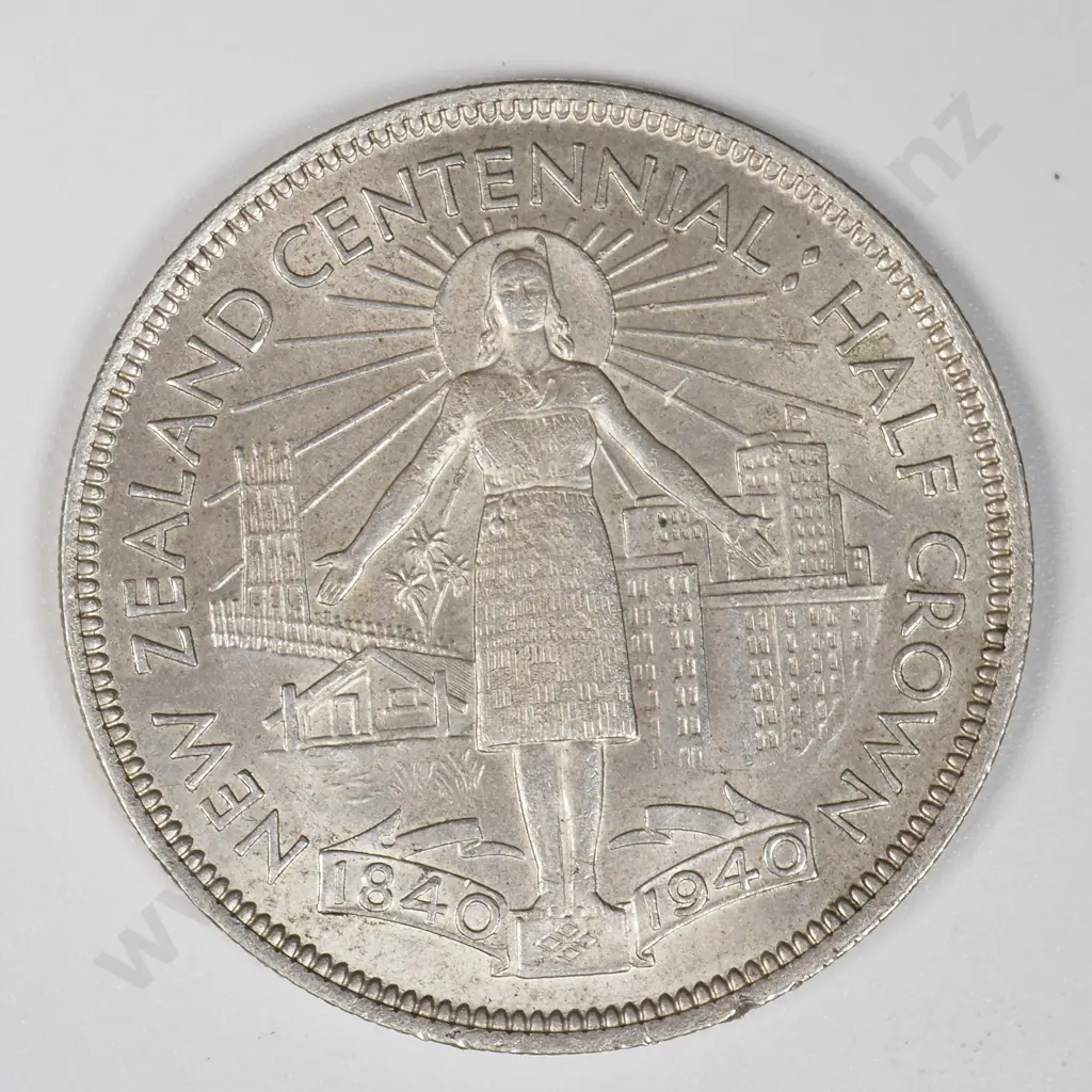 1940 New Zealand Waitangi Half Crown - Better Grade  Image 1++