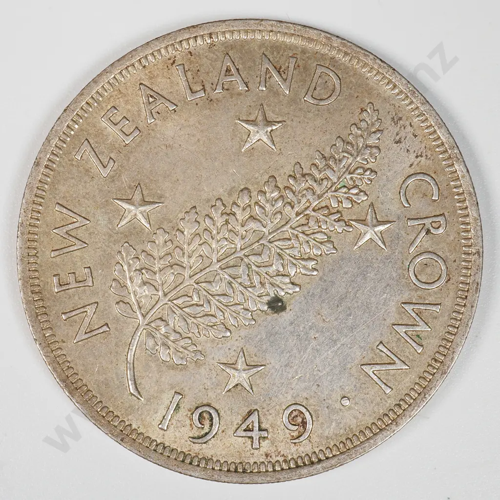 1949 New Zealand 50% Silver Crown  Image 1++