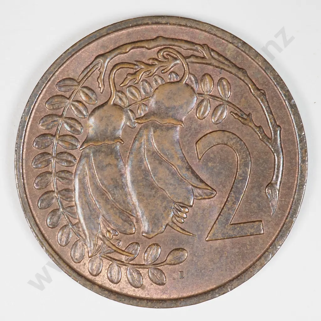 New Zealand Bahamas 2 Cents Mule Coin AUNC CV $150 Image 1++