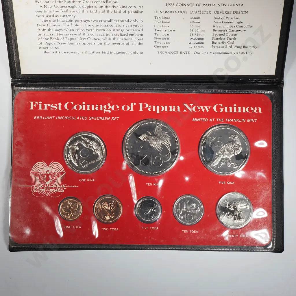 1975 First Coinage of Papua New Guinea Coin Set  Image 1++
