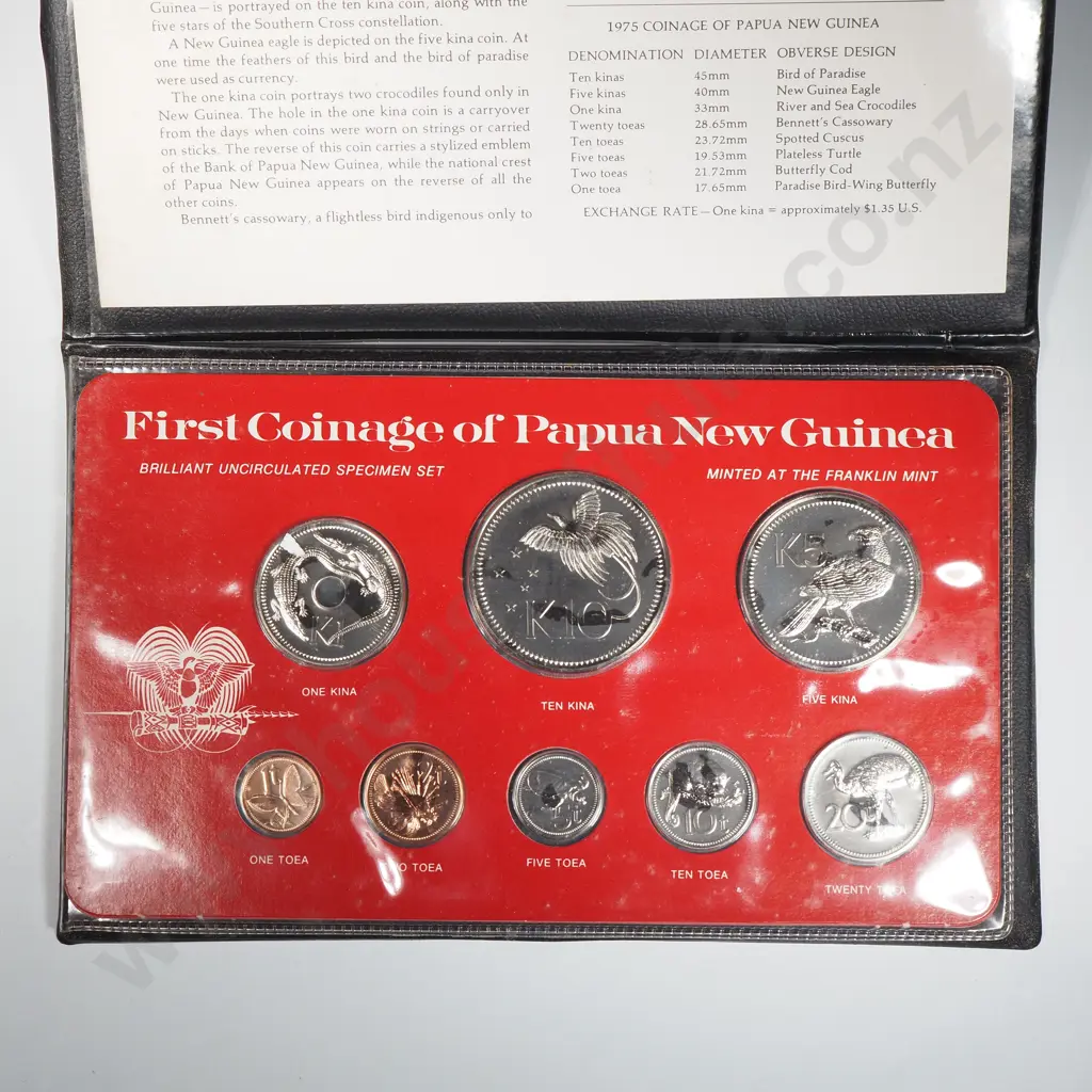 1975 First Coinage of Papua New Guinea Coin Set  Image 1++
