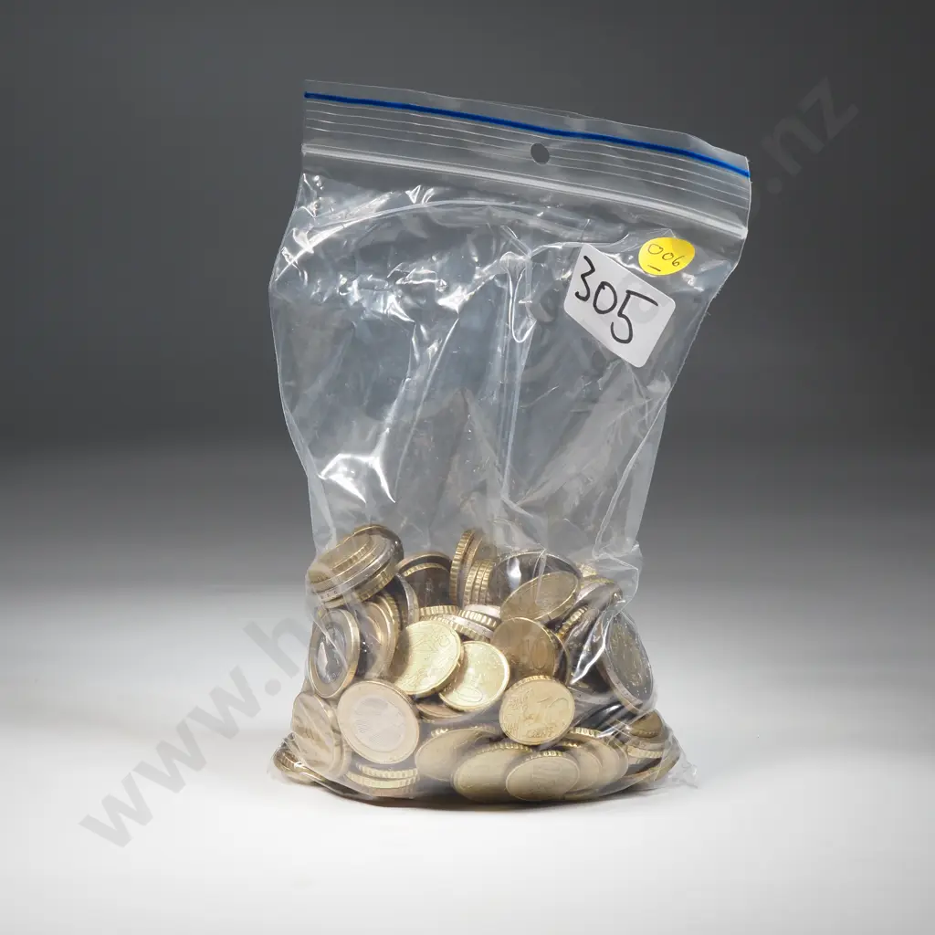 Current coins, 101 Euros in 10, 20 and 50 cents and 1 and 2 euro coins – approximate exchange rate NZD $202 Image 1++